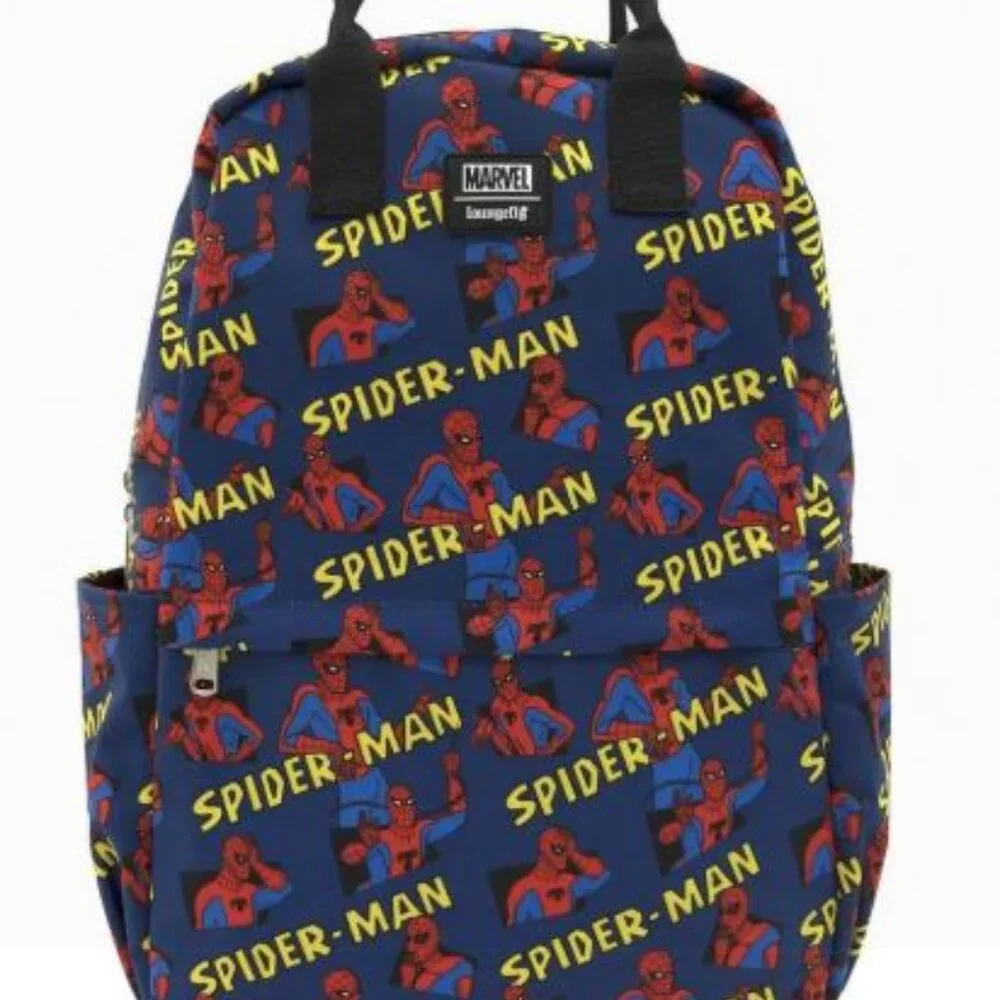 Loungefly Marvel Spider-Man all over Print Nylon Backpack - NEW